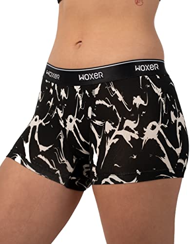 Woxer Womens Boxer Briefs Underwear, Star 3” Boyshorts Panties Soft Anti-Chafing, No Roll Inseam #TOP4