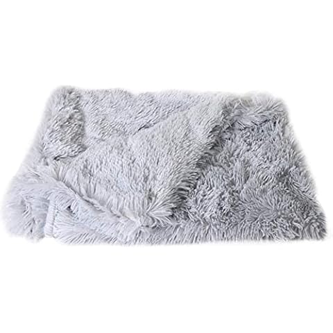 Cutefly Plush Fluffy Blankets for Dogs Double Sided Super Soft Warm and Soft Blanket Pet Dog Blanket Cat Blanket Animal Sleeping Blanket Throw for Dog Bed (36 x 56 cm, Light Grey) Cover
