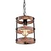 Giluta Circular Wood Pendant Light Farmhouse Kitchen Chandelier One-Light Rustic Industrial Edison Ceiling Light Hanging Light Fixtures for Dining Room Bedroom Bathroom (P0022)