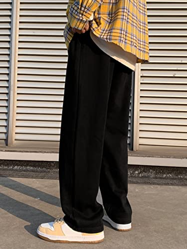 Floerns Men's Elastic Waist Drawstring Sweatpants Straight Leg Loose Pants with Pockets3