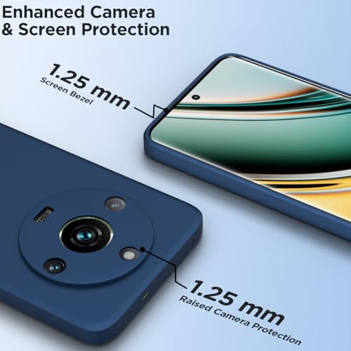 Image of Outlouders Back Cover for Realme 11 Pro / 11 Pro Plus 5G / Narzo 60 Pro 5G | Camera Protection | Durable Soft Matte Silicone Bumper Case (Blue)