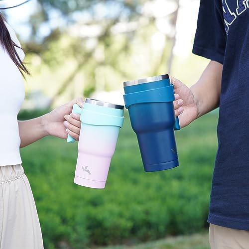 Image of Konokyo 30 oz Tumbler with Handle and Straw, Insulated Travel Mug