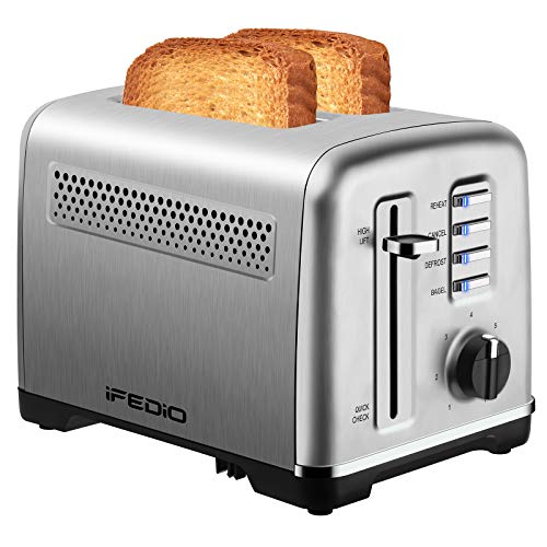 Toaster 2 Slice Stainless Steel Toasters with Removable Crumb Tray Toaster 2 Slice Best Rated Prime Two Slice Toaster with Quick Check/Reheat/Cancel/Bagel/Defrost Function + 7 Browning Setting