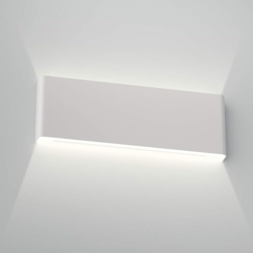 Aipsun Luz de tocador LED moderna mate blanca de 15.75 pulgadas hacia arriba y hacia abajo para accesorios de iluminación de pared de baño (Luz