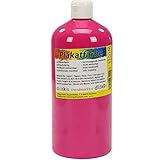 trendmarkt24 Temperafarbe rosa wasserlöslich 1 Liter für Kinder ab 3 Jahren Wasserfarben Plakatfarben Malfarben Schulmalfarben Bastelfarben Kindermalfarben Kindergarten Fensterfarben 1605