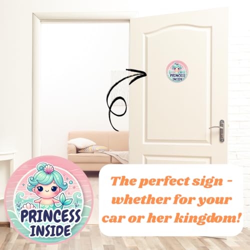 Image of TOTOMO Baby on Board Sticker for Car | Princess Inside Mermaid Sticker - Cute Ocean-Themed Car Decal, Durable Vinyl Safety Sign for Window, Bumper, or Nursery Door - Peel-and-Stick