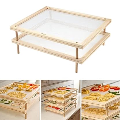 Baoblaze 2 Schichten stapelbarer Spaghetti-Trockner Dörrautomat Dehydration Mesh-Trocknungsnetz zum Trocknen von BlattBlattgemüse Fischfutter Obst Brot – Bild 8