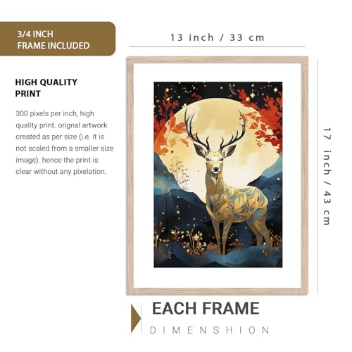Image of kotart Premium Paintings with Frame for Home Decoration - Modern Art Vibrant Painting for Living Room Bedroom Office Wall Decoration - Pack of 4-D (Art 4, Big (13x17 or 13x13 inch))