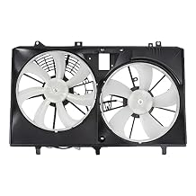 A/C Condenser Cooling Fan Radiator Assembly for 2011-2016 Toyota Sienna for 2010-2015 Lexus RX350# Replace Nubmer 622670 Black