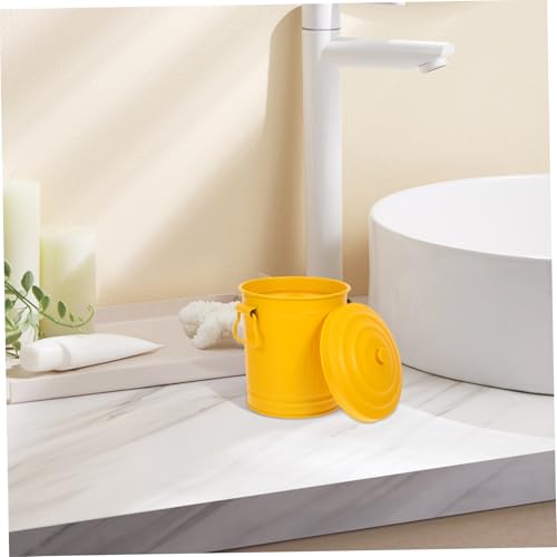 Caneca de basura pequeña con tapa para escritorio miniatura 5
