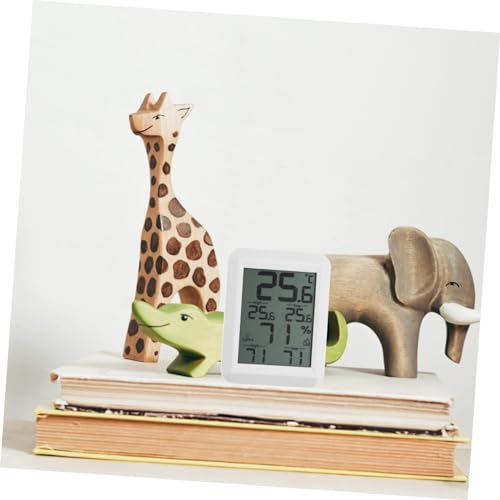 PartyKindom 2pcs Indoor Hygrometer Temperature Meter Trumpet Accessories Home Thermometer Perfume Bottles Empty Vintage Digital Humidity Gauge Humidity Meter Digital Display White Wall Hanging