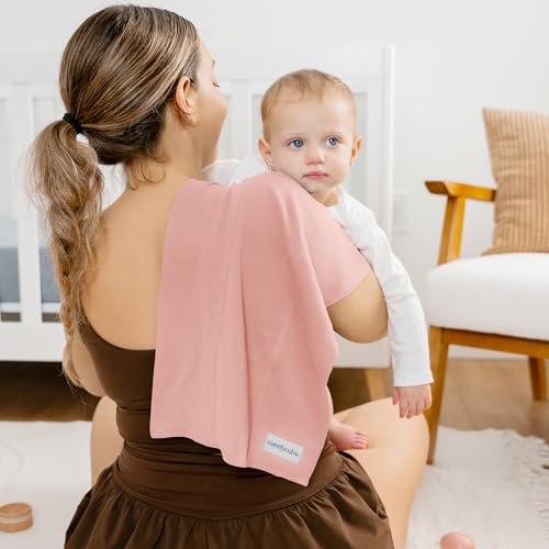 Image of Comfy Cubs Baby Burp Cloths Set (Pack of 6) - Large, 6-Layer, Ultra Absorbent 100% Cotton for Infant Spit-Up, Drool, and Messes - Soft, Gentle, Thoughtful New Born Baby Gifts, Bold Blush