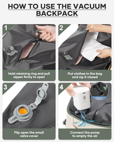 Image of coofay Vacuum Backpack Travel with Pump Vacpack Travel Backpack with Vacuum System Compression Backpacks