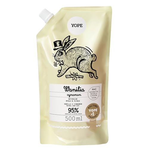 YOPE Handseife NachfĂĽllpack Vanille Zimt, Vegane Seife Refill, 500 ml