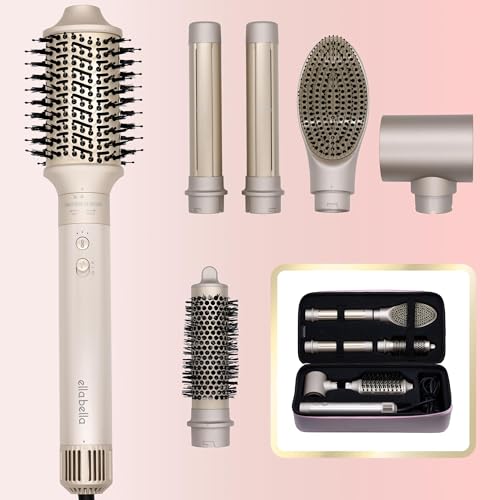 6 in 1 Professional Hot Air Styler for Styling Hair without Heat Damage • Includes Protective Travel Case • For Women