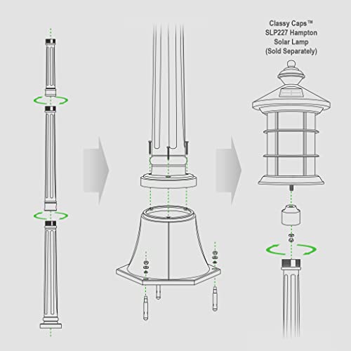 Classy Caps Black Aluminum Lamp Post Base