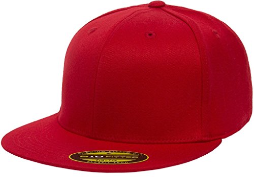 Flexfit Premium Flatbill Cap â€“ Fitted 6210 - Small/Medium (Red)