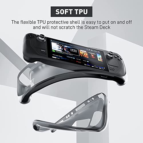 Carrying Case For Steam Deck, 3 In 1 Accessories Set With Steam Deck Silicone Soft Cover Protector & Portable Travel Carry Case & Screen Protector, Full Protection And Compatibility With Steam Deck #TOP2