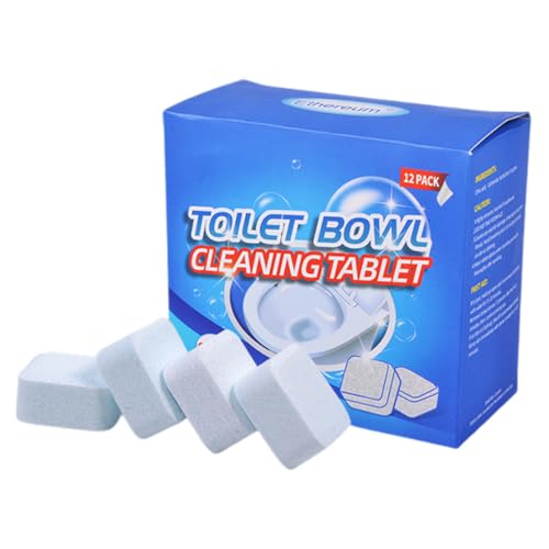 GNHG 12 Pieces Tablettes de Nettoyage Cuvette Toilette,Tablettes de Nettoyage pour Salle de Bain,Produit WC,Pastilles pour WC,Nettoyant Naturel Avec,Entièrement Solubles dans l'Eau