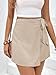Women's High Waisted Mini Skort - Casual Wrap Skirt with Tie Side for Summer Fashion Apricot