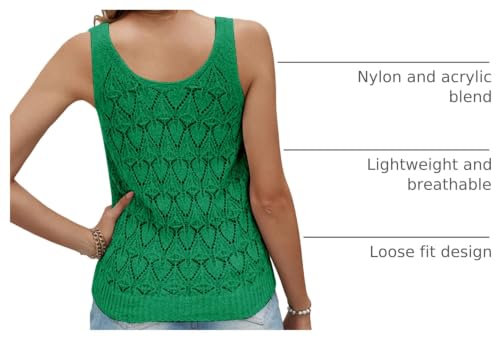 Image of Womens Sleeveless Tank Tops Summer Knit Sweater Vest Casual Cami Shirts Tops