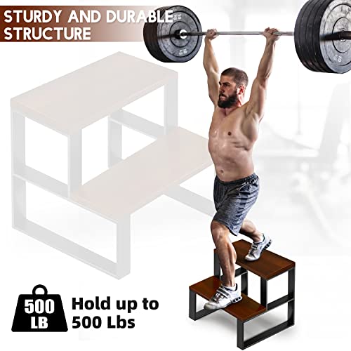 Wooden Step Stools For Adults Kids Steping Stool For Kitchen High Bed Hold Up To 500Lb (Self-Assembly) #TOP4