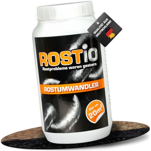 Rostio Rostumwandler 1L – Rostentferner – Rostkonverter & Grundierung – für Auto, Stahl & Eisen – kein Abwaschen – überlackierbar nach 6–8 h – ergiebig bis 20 m²
