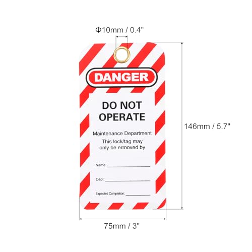 PATIKIL Lockout Tags, 12er Pack Loto Tags Lockout Tagout Tags Gefahr Nicht betätigen Wasserdicht und reißfest für Lock Out Tag Out