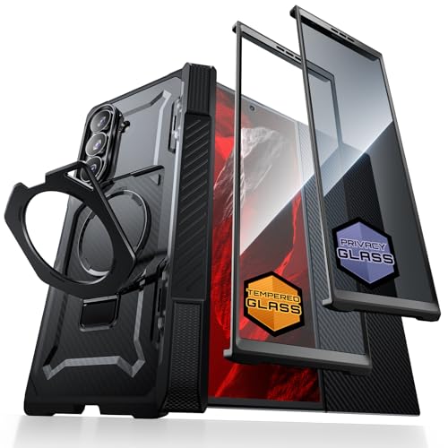 SUPCASE for Samsung Galaxy Z TriFold Case with 2 Tempered Glass Screen Protectors (UB Grip), [Compatible with MagSafe] [Built-in Kickstand] [Hinge Coverage] Military-Grade Protection Phone Case, Black