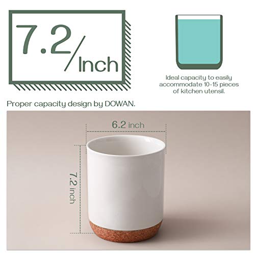 image for DOWAN Kitchen Utensil Holder, 7.2″ Large Utensil Crock, Table-Protec