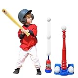 Asyxstar T Ball Sets for Kids, Toddlers, Baseball Tee Ball Set - Includes 6 Baseballs, A Baseball Launcher and an T Ball Stand for Kids 3-5 for Kids Toy Gifts for 3 Year Old Boys
