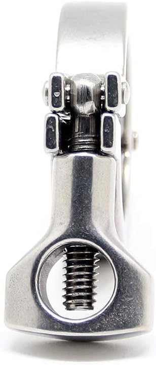 QiiMii 13MHHM Stainless Steel 304 Single Pin Heavy Duty Tri Clamp with Wing Nut for Ferrule TC 1.5"(5 Pack) (1.5 Inch)