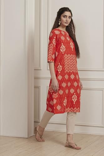 Image of BIBA Women Cotton Printed Straight Kurta