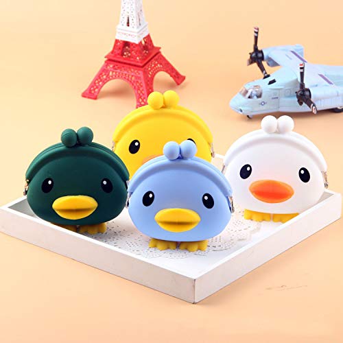 Preisvergleich Produktbild MMJJ Niedliche Cartoon-Geldbörse, wasserdichte Geldbörse, niedliche Ente, Perspektive, Silikagel, Münzgeldbörse, 20 x 8,5 cm², kleine zufällige Haare.