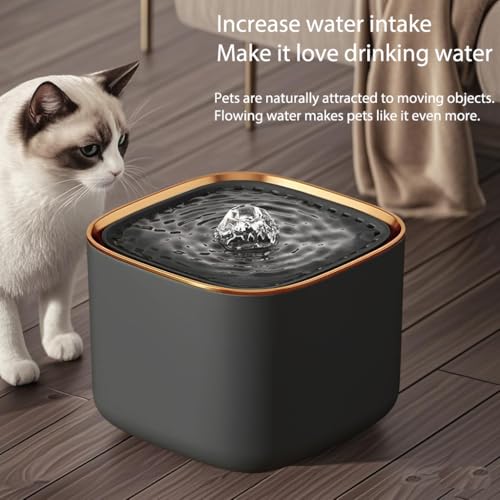 Image of Pet Water Fountain Super Silent - Water Fountains for All Pets Indoor - Suitable for Cats, Birds, Rabits and Dogs (Anthracite Grey, 3L)