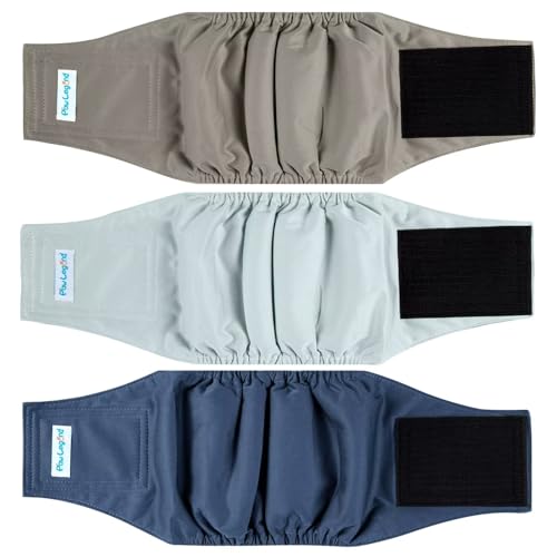 Image of Paw Legend Washable Dogs Diapers Male Dog Belly Bands for Male Dogs Diapers Reusable Puppy & Doggie Diapers Male (3 Pack, Large)