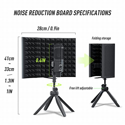 Riworal Studio Recording Microphone Isolation Shield With Pop Filter & Tripod Stand Kit Studio Mic To Laptop And Pc Equipment Vocal Condenser #TOP1