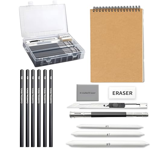 Image of DaKos Professional Sketching Pencil Set for Artists - Complete Drawing Kit with Graphite Pencils Set & Carry Box, Art Supplies for Shading & Sketching with A5 Sketchbook (23 Pcs)