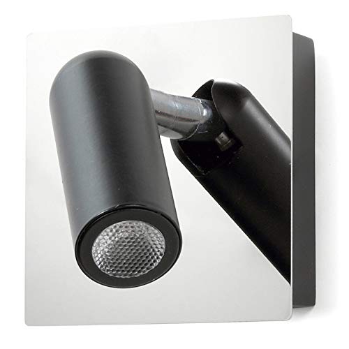 EXO Lighting - Lampe de lecture murale DORÉS 2 lumières carrée et chromée noir Cover