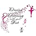 ANFRJJI Ballet and Dance Wall Decals for Girls - Removable PVC Stickers with Inspirational Quotes, Ballerina Shoes and Motifs - Perfect for Dance Studio or Kids Room - Pink and Black - effect 23.6 x 35.4 inches JWH185 (blush Fairy+black quote)