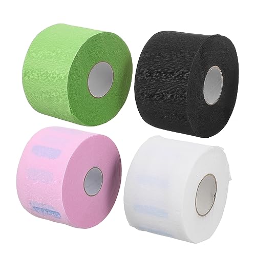 FOYTOKI 理髪店用ネックペーパー 4枚パック ヘアカット用ネックストリップ 軽量で柔軟性のある使い捨てカラーペーパー