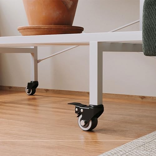 Support à plantes mobile à 2 niveaux intérieur extérieur avec étagère métal