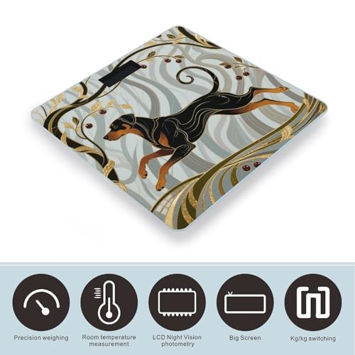 Báscula digital de baño Running Rotweiler vidrio templado miniatura 3