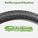 2-Set Faltbar 20 Zoll Fahrradreifen 20x1.95/2.1/2.25 Mantel mit 2-Pack Schlauch 50/53/57-406 Bike Tires Fuer MTB/BMX