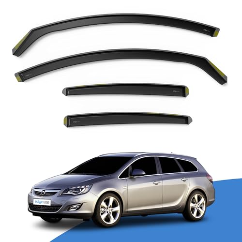 EdgeVisors Wind Deflectors | Fits: Vauxhall Astra J MK6 (2010-2015) Sports Tourer 5 Door Estate 4pc Set | In-Channel Rain Guards for Wind, Rain & Sun Protection, Easy Installation - Tinted