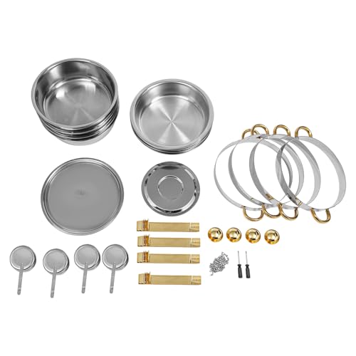 4.5L Abnehmbaren Edelstahl Rund Speisenwärmer 4er Minimalistisch Chafing Dish Set Wärmebehälter für Restaurants, Buffets, Hotels Warmhaltebehälter Buffetwärmer 41x25cm – Bild 3