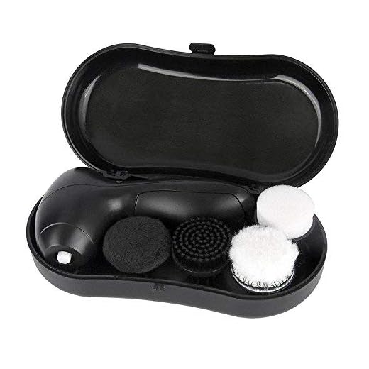 OFKPO Mini Pulidora Eléctrica Portátil, Cepillo Eléctrico con 4 Cepillos Intercambiables Multifuncionales para Limpieza de Cuero, Zapatos, Ante y Chaqueta de Cuero etc