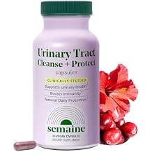 Semaine Urinary Tract Cleanse & Protect 30 ct, Bladder Support Supplement for Women, Flushes Urinary Tract. Combines Cranberry Proanthocyanidins with Hibiscus.