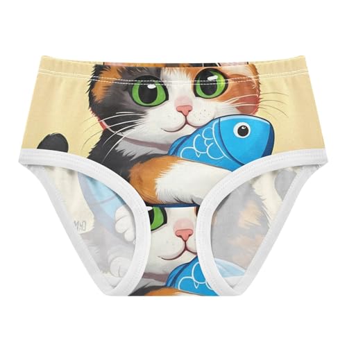 Cotton Toddler Underwear Floral Cute Cat Blue Fish Beige Panties Little Girl Bright Briefs Kids Undies 2t