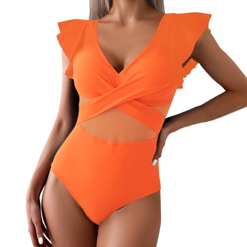 riou 2024 Bañadores Mujer Reductores Natacion V-Cuello Halter Top Bikini Push Up Monokinis Cintura Alta Cross Back Elegante Tallas Grandes para Mujer Bikini Sets Secado Rapido Swimsuit Original